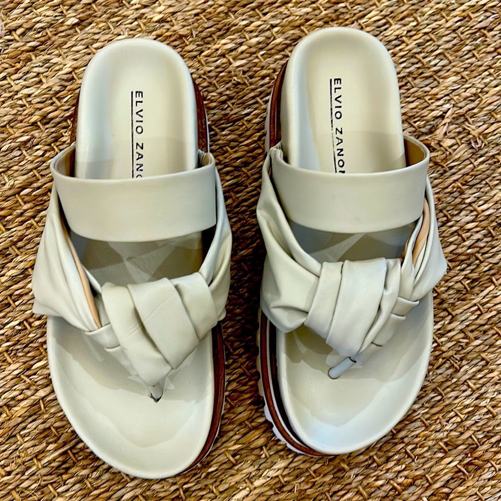 Very light gray sandals